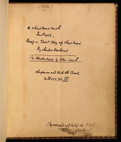 A Christmas Carol Manuscript